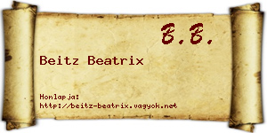 Beitz Beatrix névjegykártya